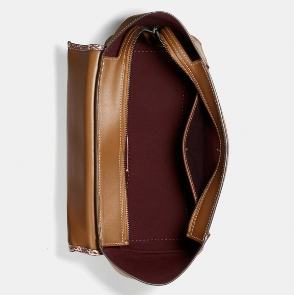 LAST CHANCE❗RARE Coach Courier Colorblock Genuine Snakeskin Crossbody - Picture 8 of 16